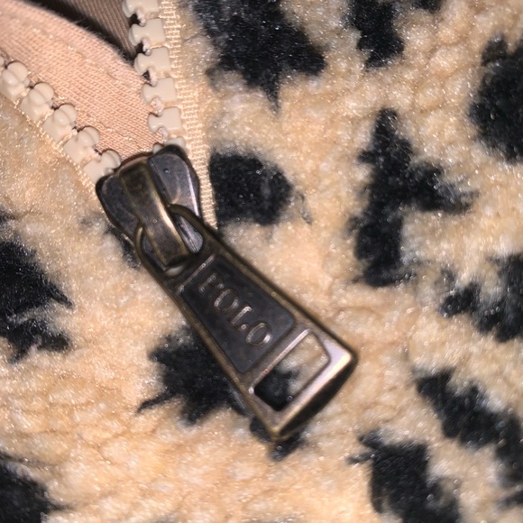 Polo Ralph Lauren Girls Teddy Leopard Cheetah Animal Print Fleece Zip Jacket 6X - Picture 5 of 8